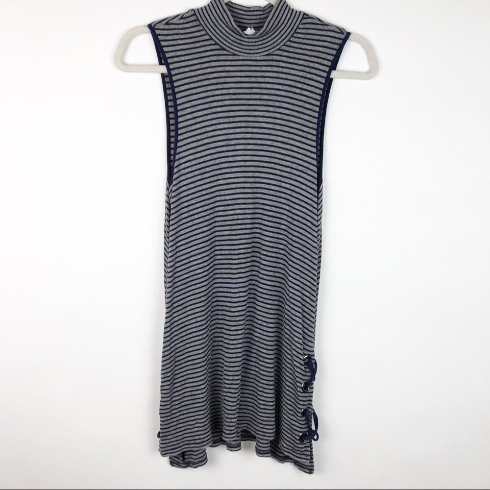 Cable & Gauge Sleeveless Mini Dress High Neck